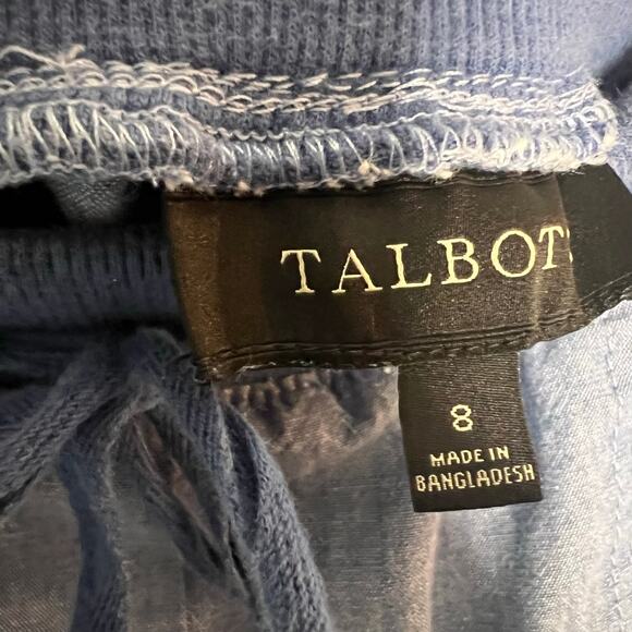 Talbots Pants Size 8 Womens Blue Chambray Straight Leg Pull On Cotton - Picture 5 of 7